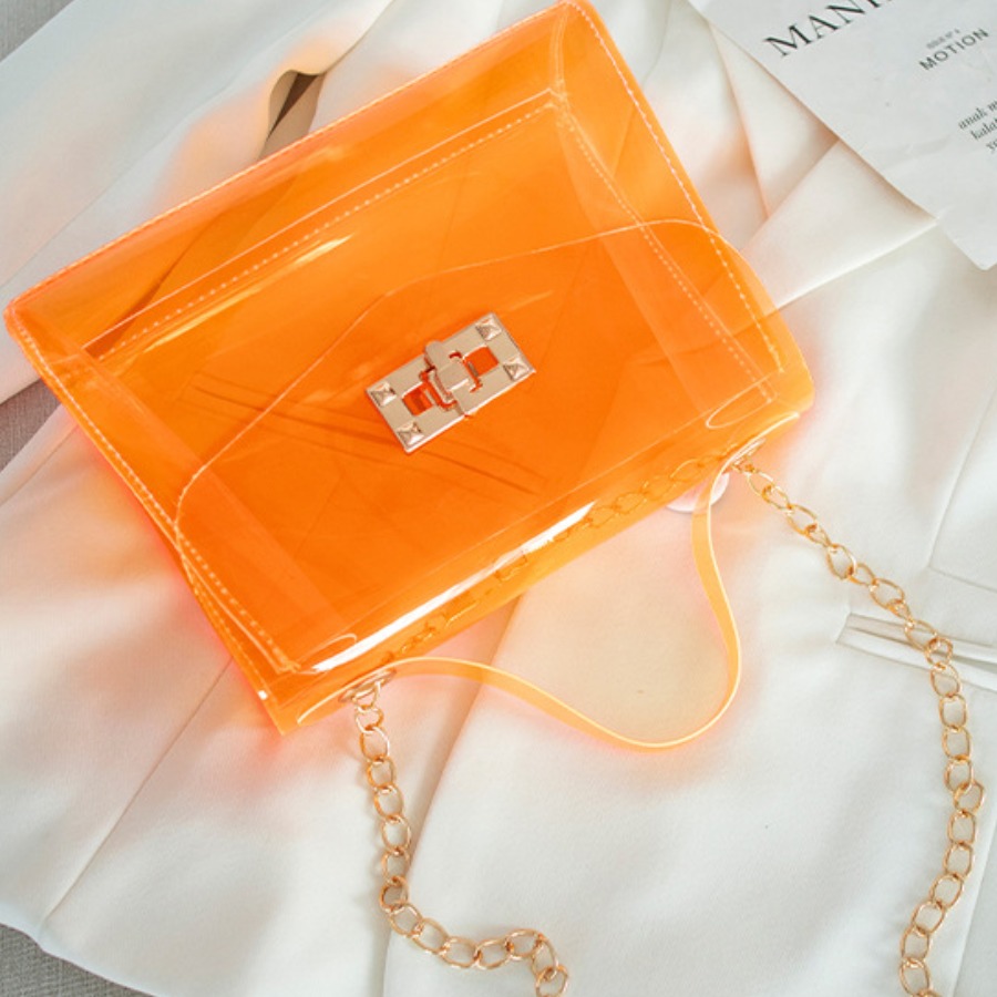 LW Chain Strap Clear Crossbody Bag