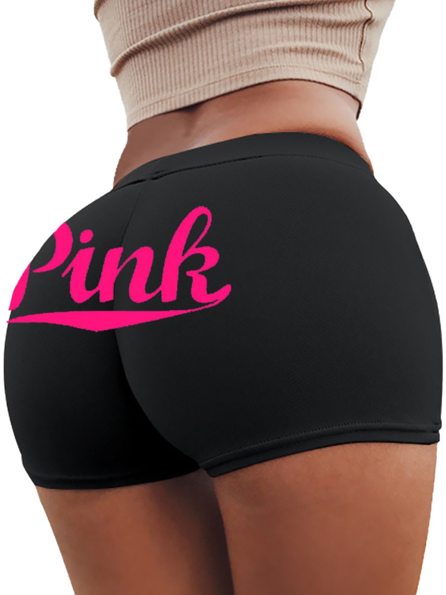 LW Pink Letter Stretchy Shorts