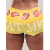 LW Lip Letter Print Shorts