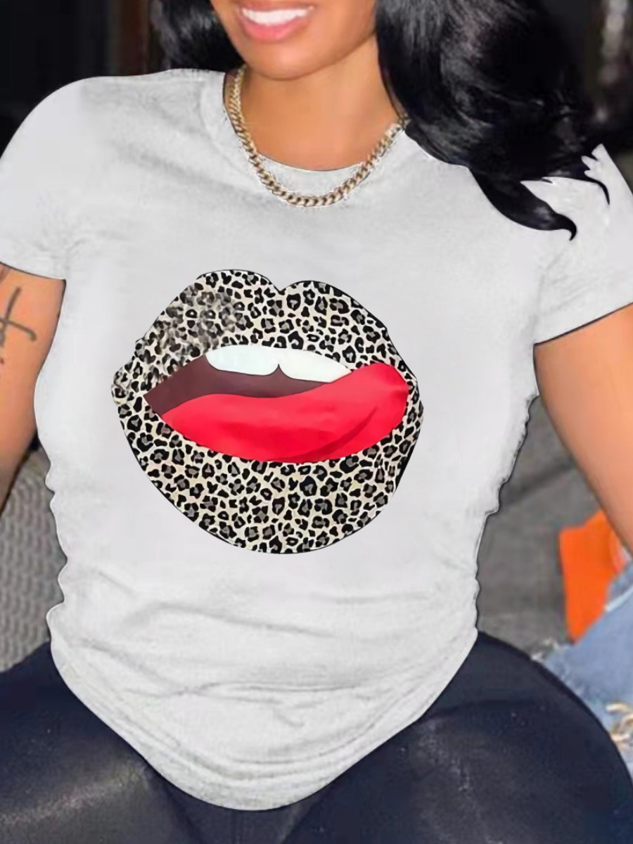 LW Leopard Lip Print T-shirt