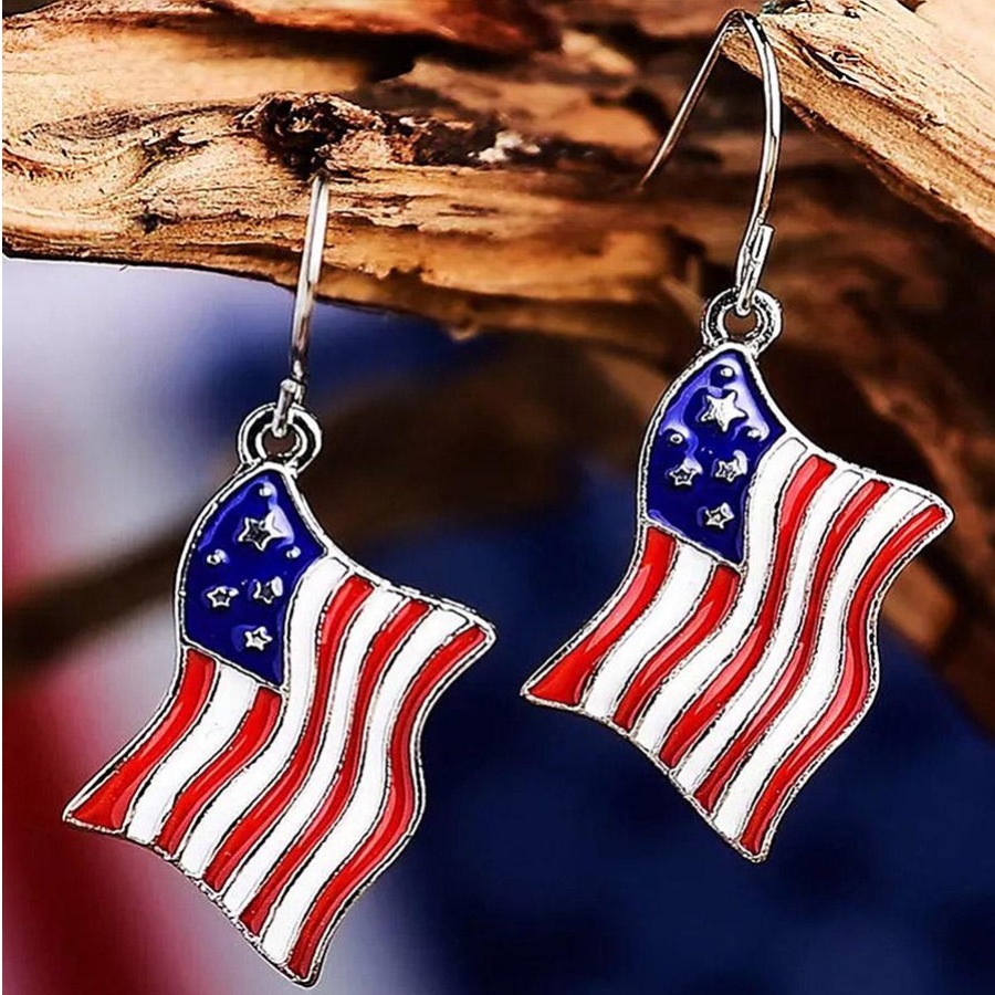 LW American Flag Earring