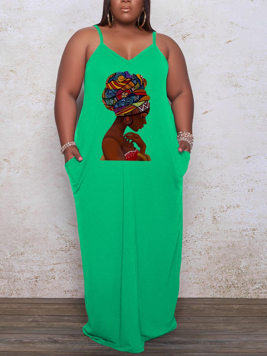 LW Plus Size Figure Print Cami Dress