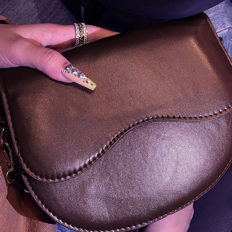 

LW Leather Adjustable Strap Crossbody Bag, Coffee