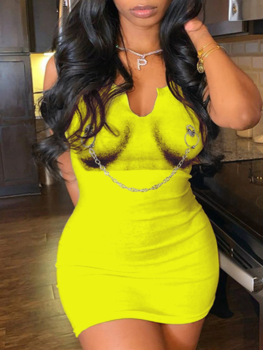 LW Chain Decor Bodycon Cami Dress