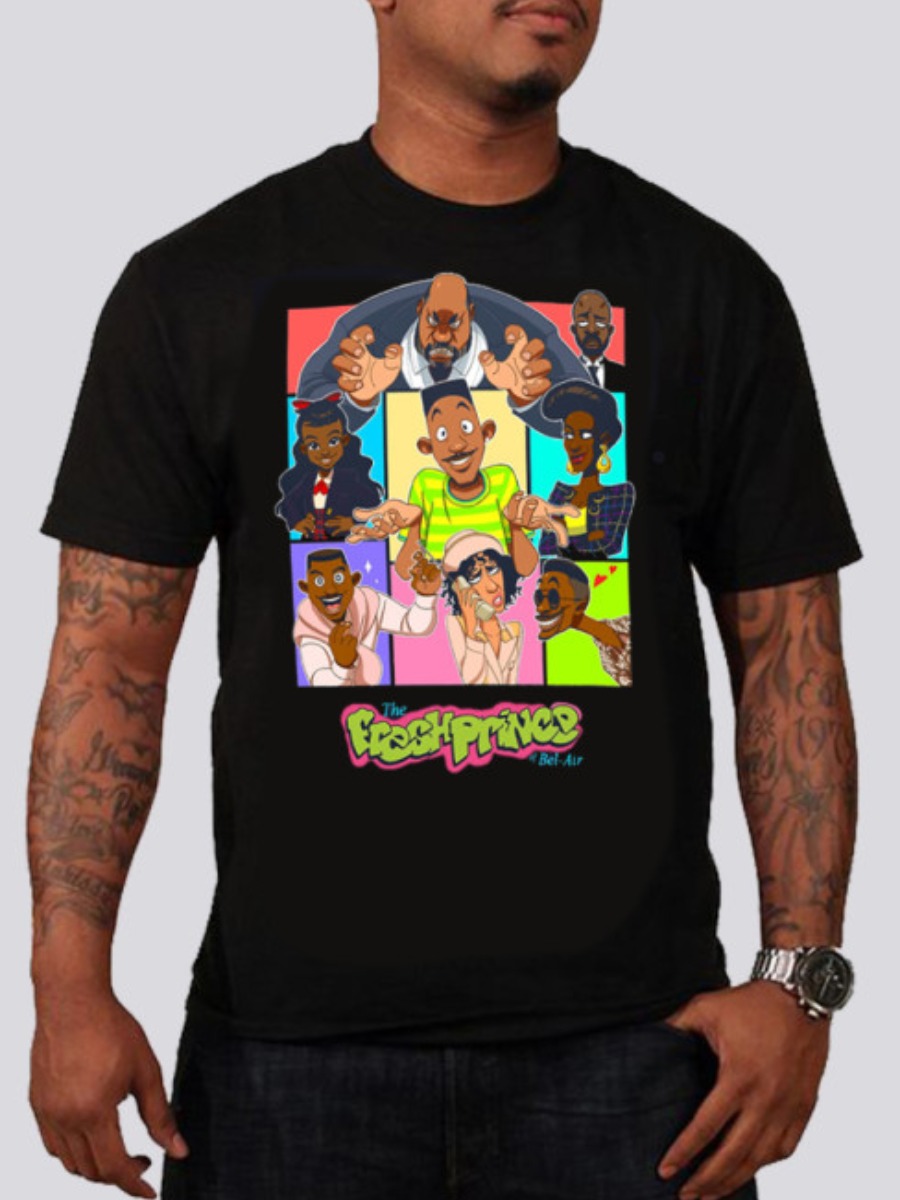 

LW Men Figure Letter Print T-shirt, Black