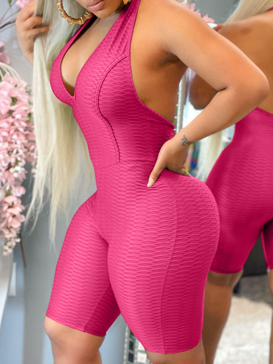 

LW BASICS Skinny Yoga Romper, Rose