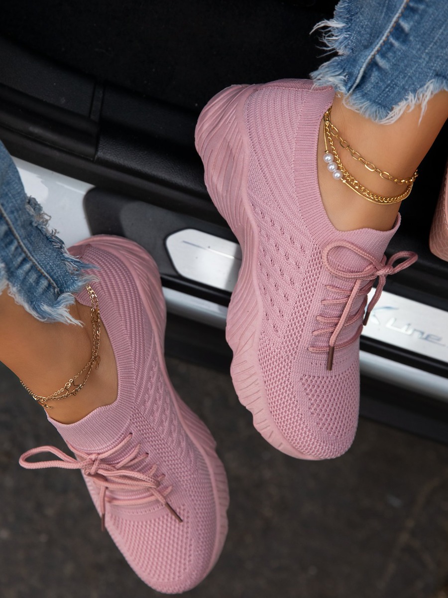 

LW Lace-up Breathable Sneakers, Pink