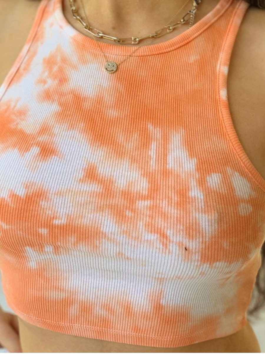 

LW SXY Tie-dye Rib-Knit Camisole, Orange