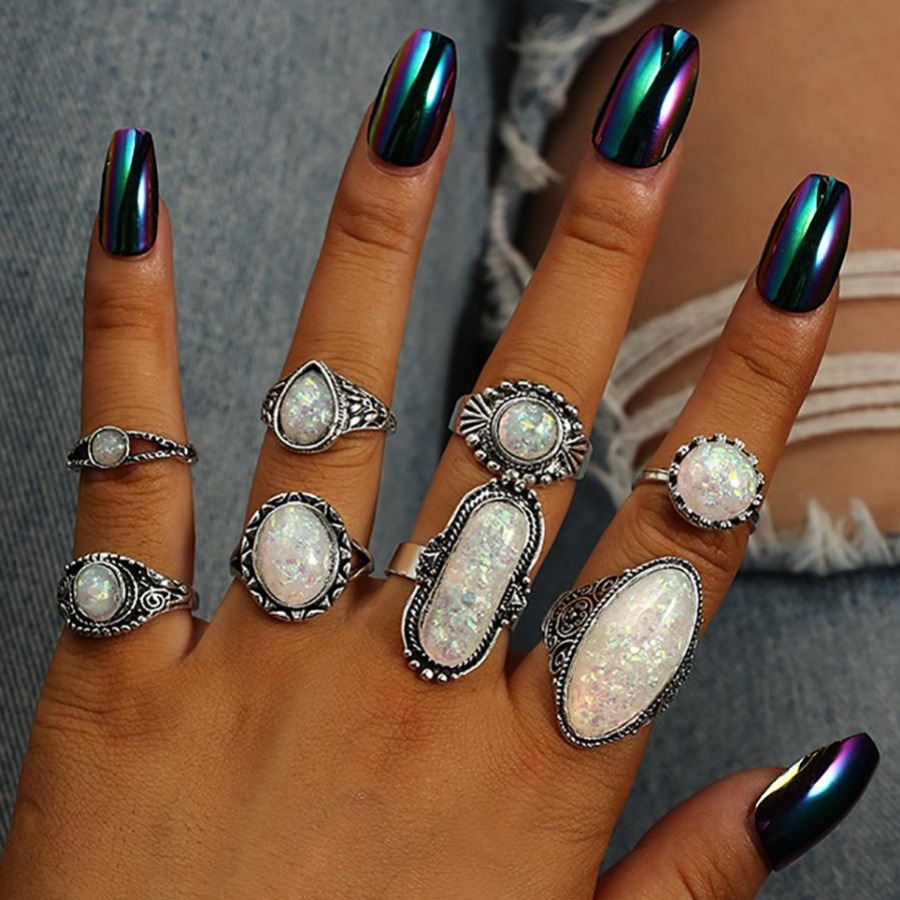 

LW 8-piece Eye Decor Ring, Silver
