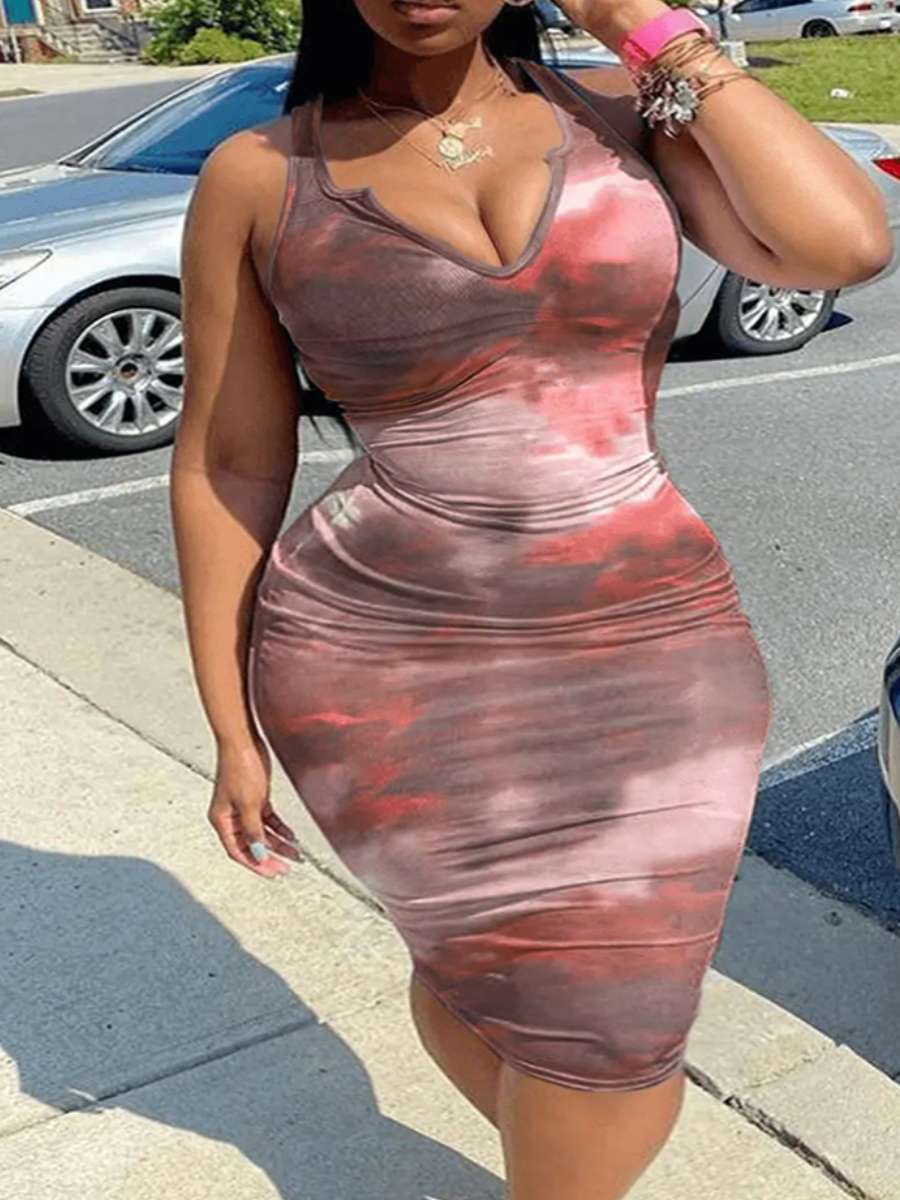 LW Plus Size Tie-dye Bodycon Cami Dress