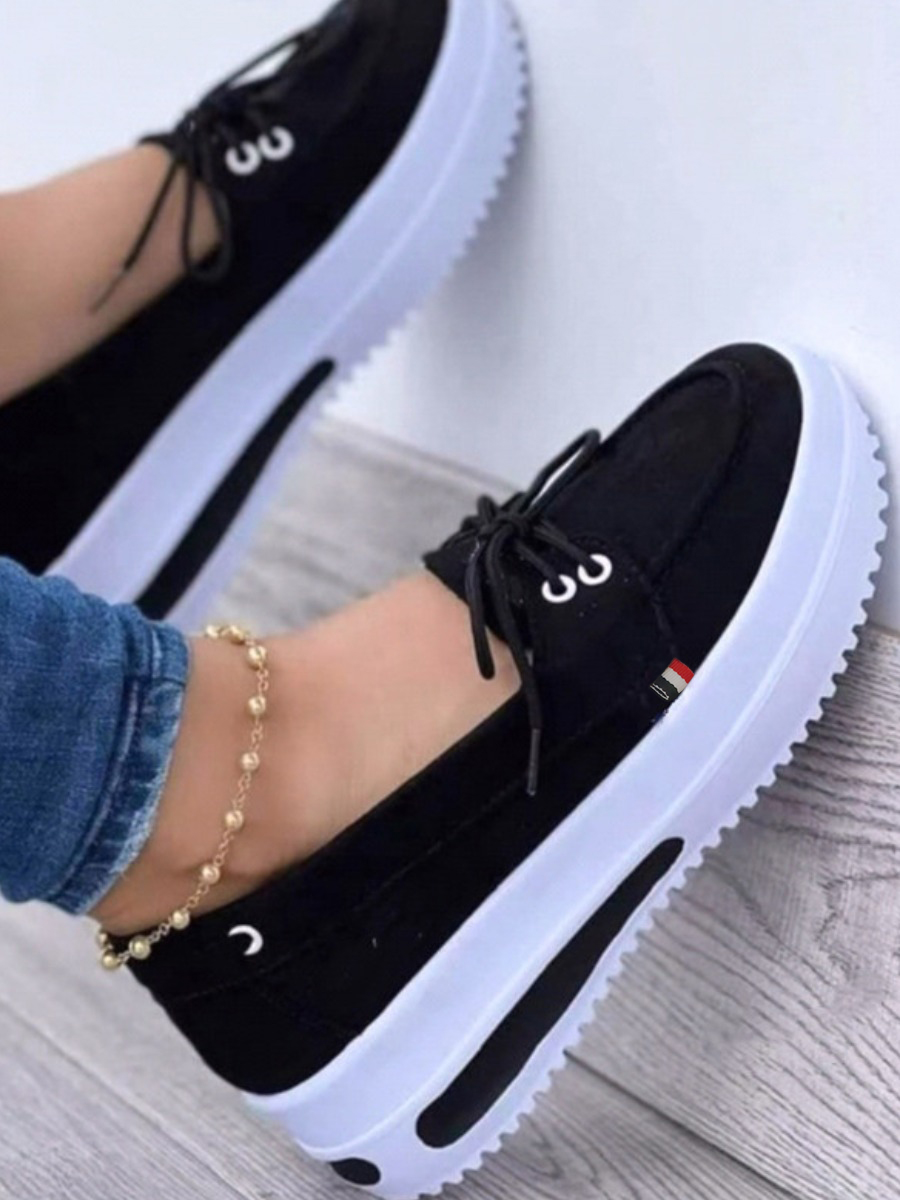 LovelyWholesale Lace-up Platform Flats All Seasons Daily Basic Spring Summer 2024