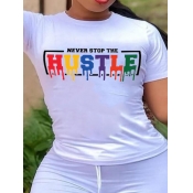 LW Plus Size Hustle Letter Print T-shirt