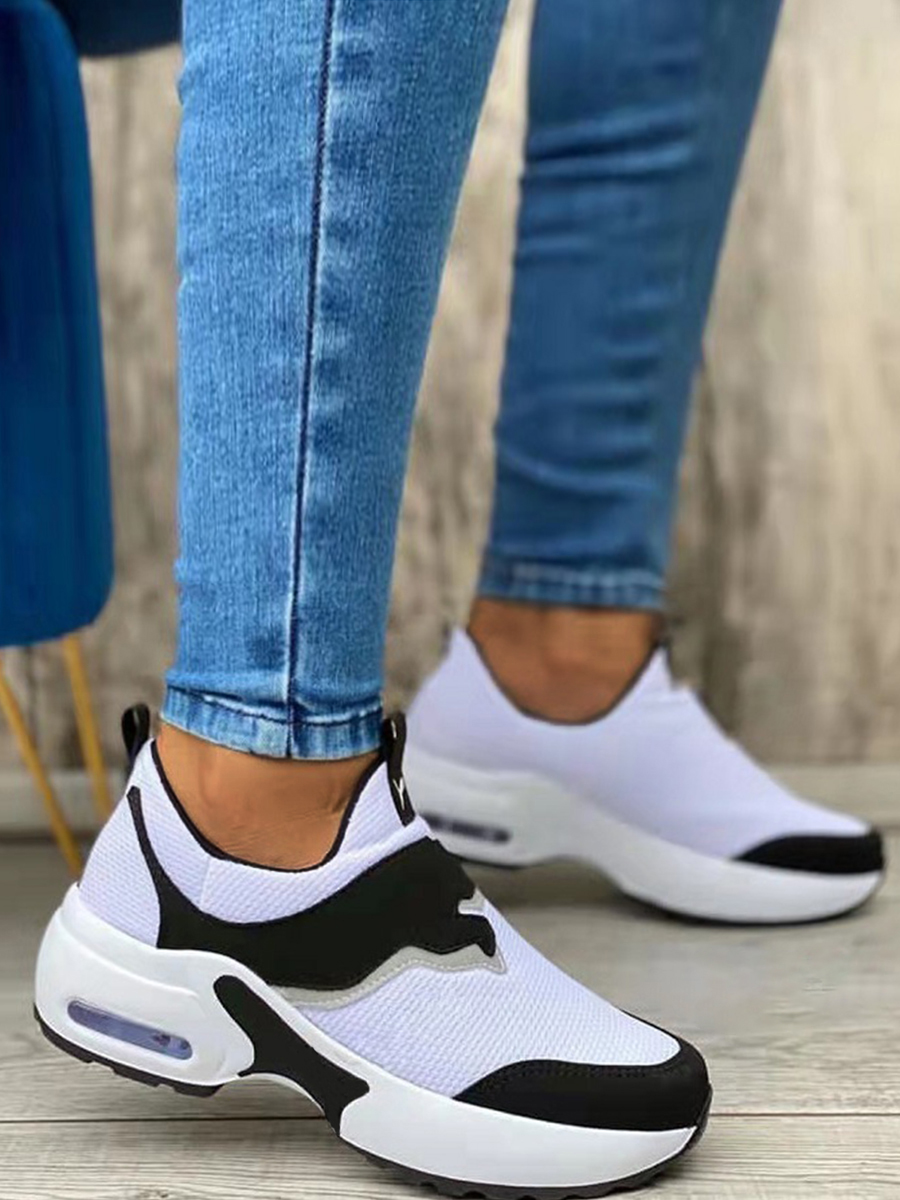 

LW Breathable Patchwork Sneakers, White