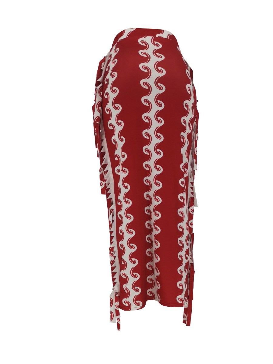 LW Striped Tassel Design Skirt