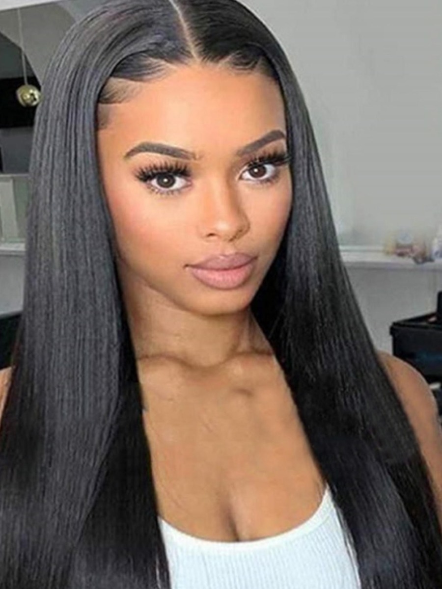 

LW Long Straight Front Lace Wig, Black