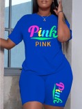 LW Plus Size Pink Letter Print Shorts Set
