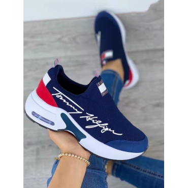 

LW Letter Decor Breathable Sneakers, Navy blue