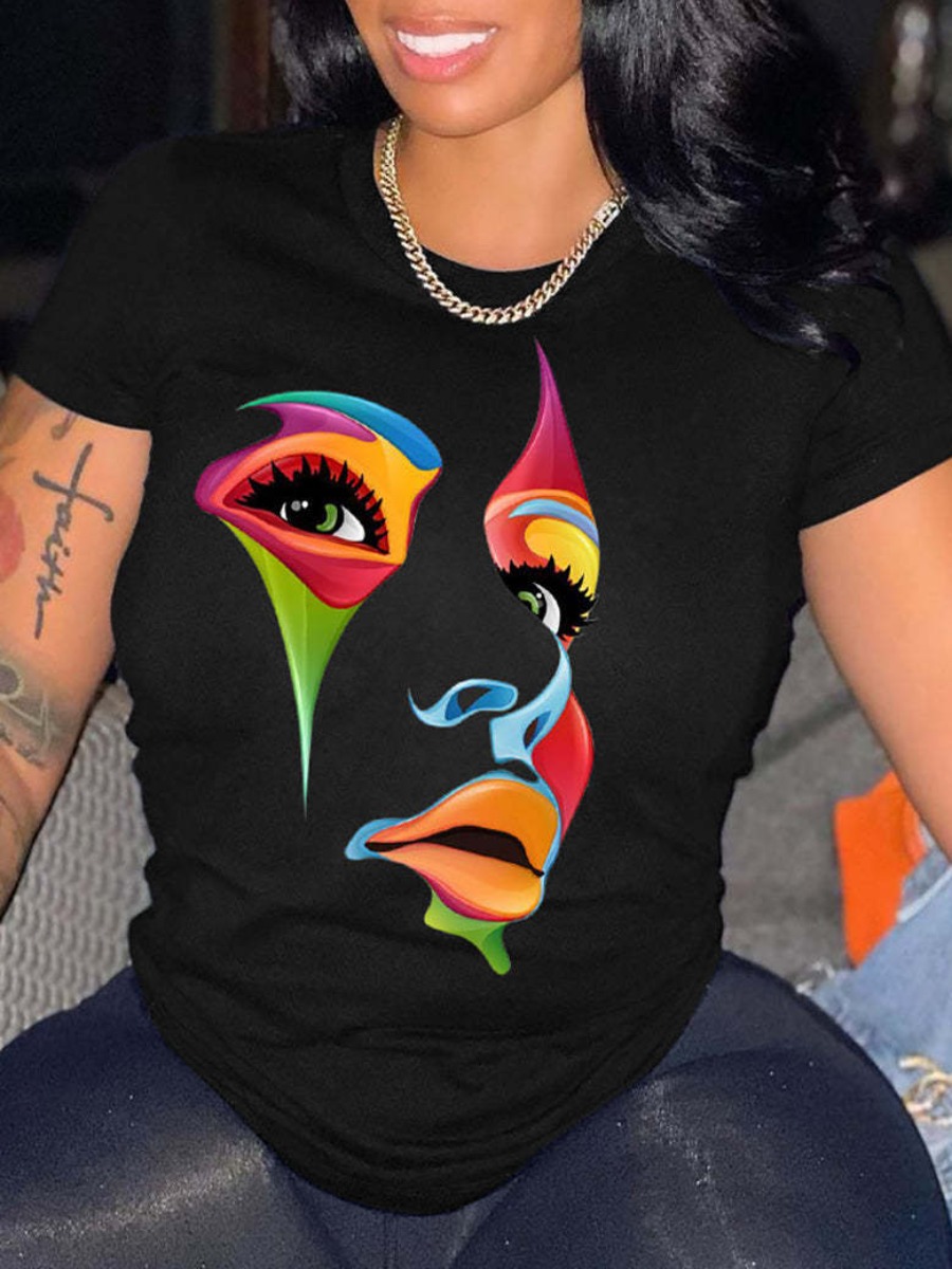 LW Plus Size Mixed Figure Print T-shirt