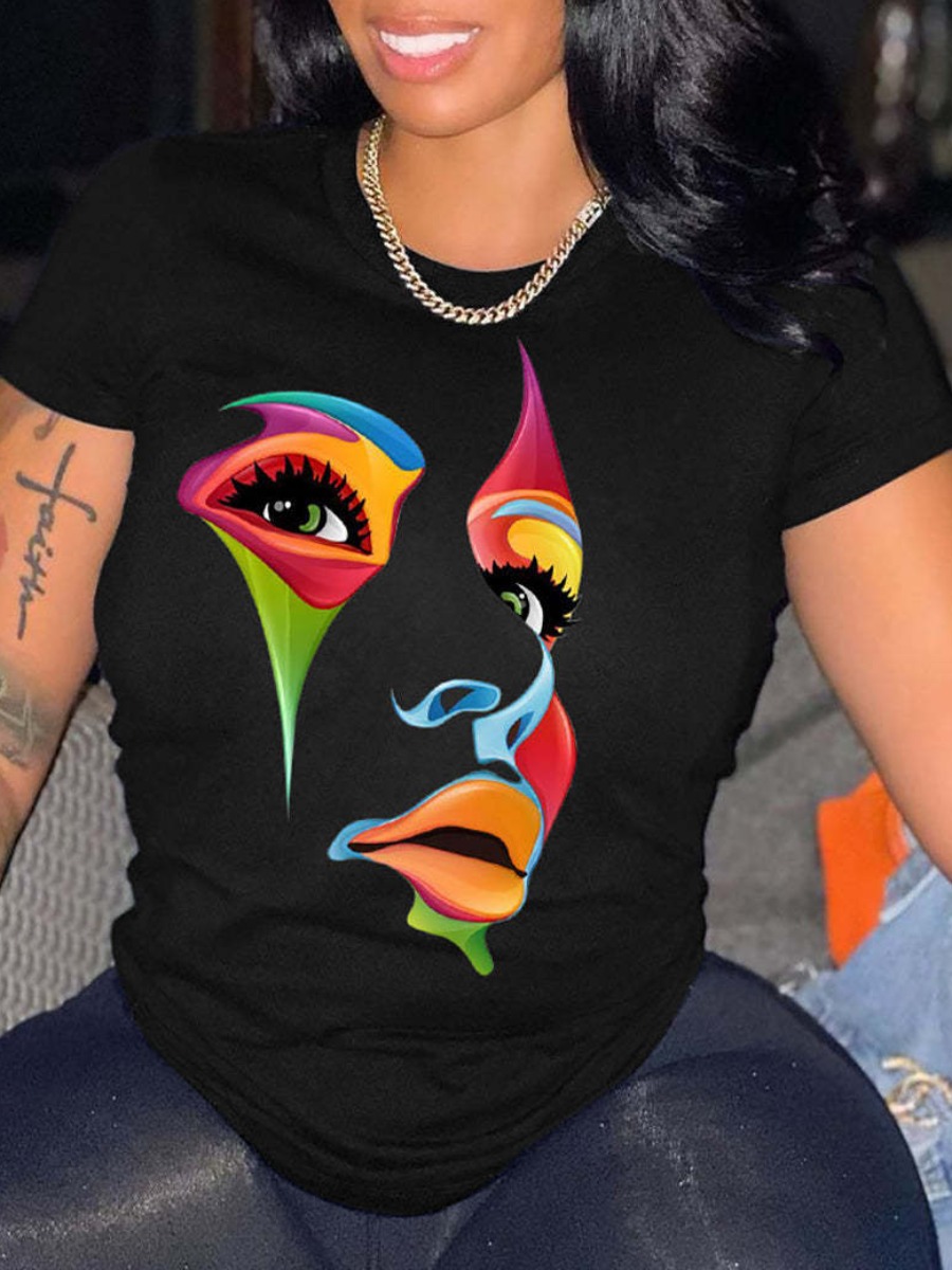 LW Mixed Figure Print T-shirt