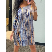 LW One Shoulder Tie-dye Dress