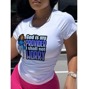 LW Plus Size Figure Letter Print T-shirt