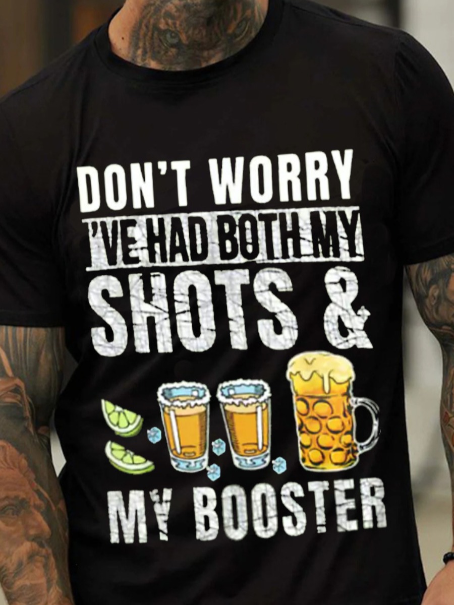 LW Men Shots Booster Letter Print T-shirt