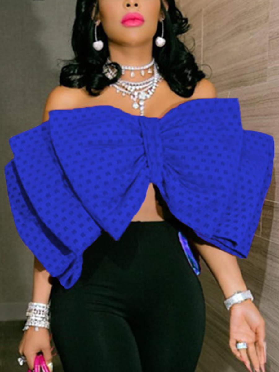 LovelyWholesale SXY Off The Shoulder Bow Tie Decor Camisole Summer Sleeveless Sxy Bow Bateau Neck Spring Summer 2024