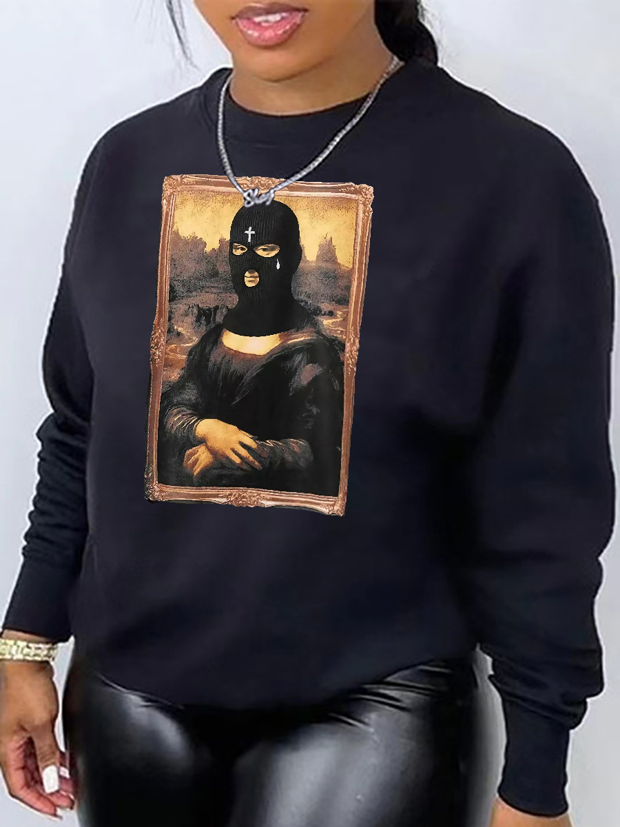 LW Plus Size Masked Face Figure Print Sweatshirt