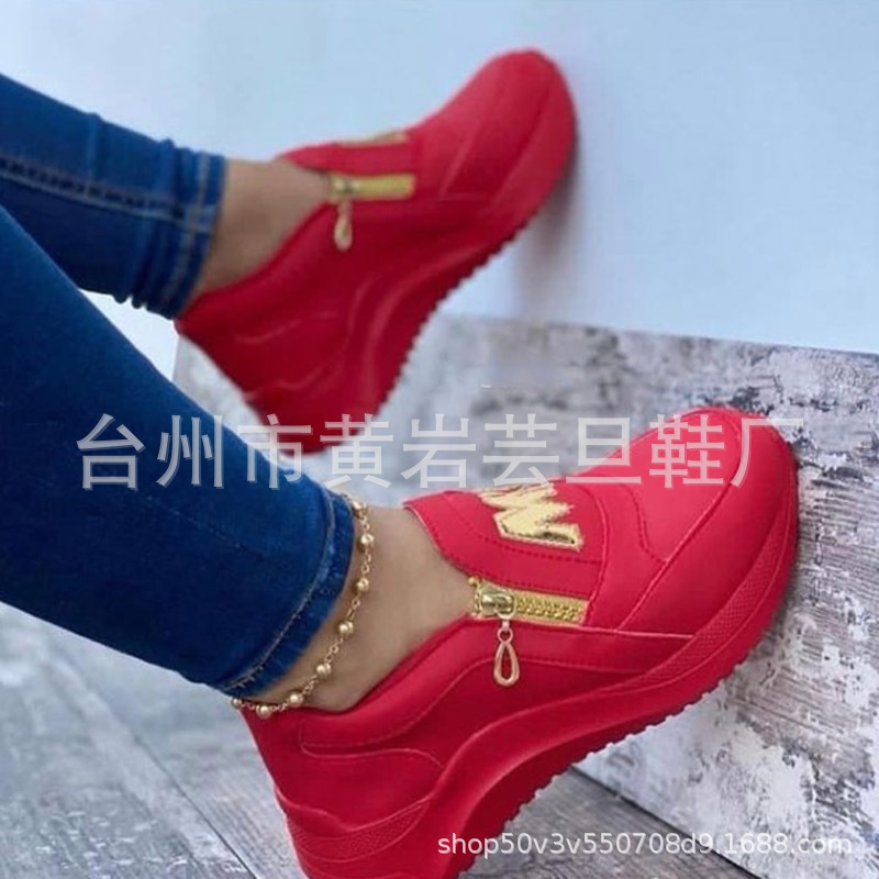 LovelyWholesale Letter Zipper Design Flats All Seasons Sporty Basic Spring Summer 2024