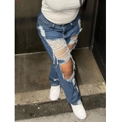 LW Mid Waist Ripped Jeans