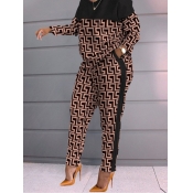 LW Geometric Print Striped Pants Set