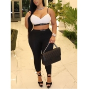 LW Plus Size Crop Top Letter Print Pants Set