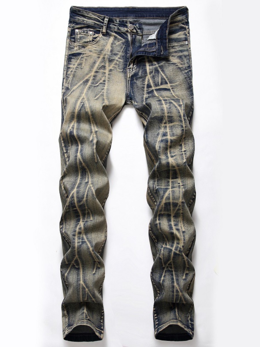 LW Men Mid Waist Tie-dye Jeans Sale | LovelyWholesale