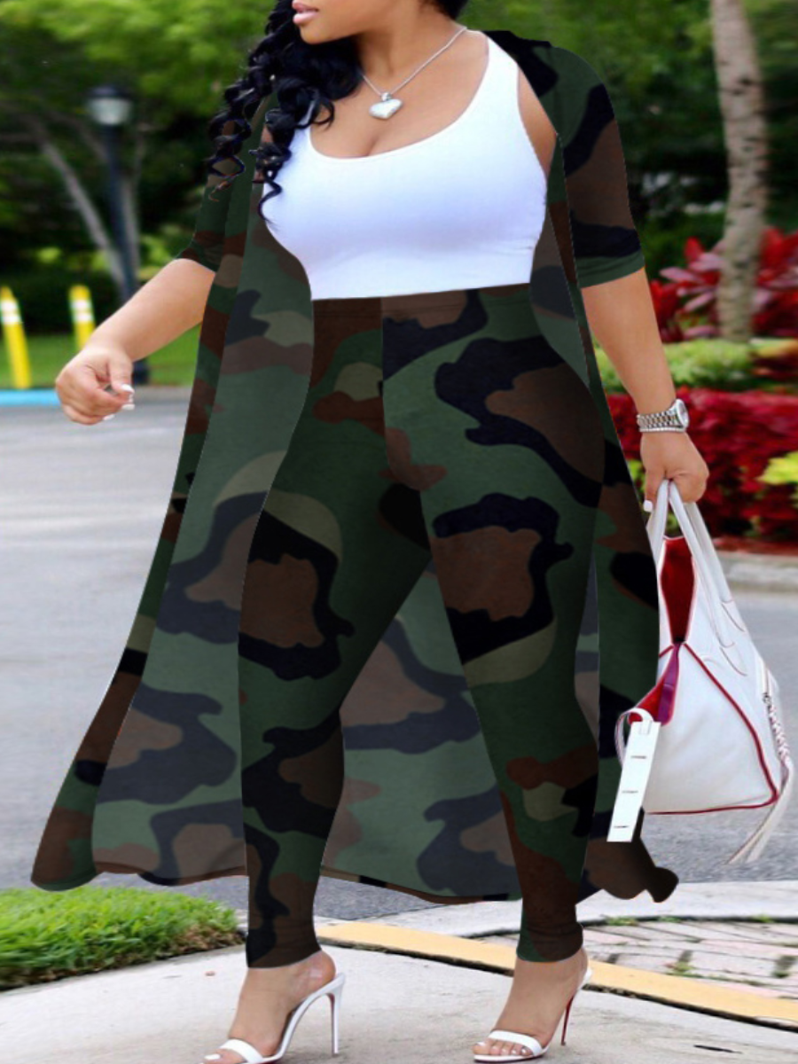 LovelyWholesale Plus Size Camo Print Pants Set Fall Long Sleeve Casual  4X Spring Summer 2024
