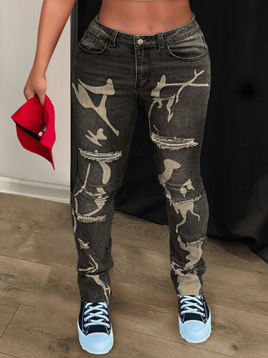 LW High Stretchy Ripped Washable Solid Skinny Jeans