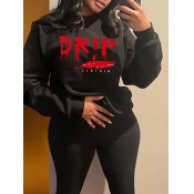 LW Drip Letter Print Oversized Hoodie