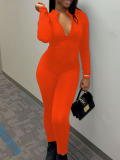 LW BASICS Plus Size Turtleneck Skinny Jumpsuit