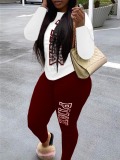 LW Pink Letter Print Pants Set