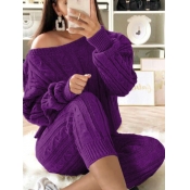 LW Plus Size Round Neck Sweater Pants Set