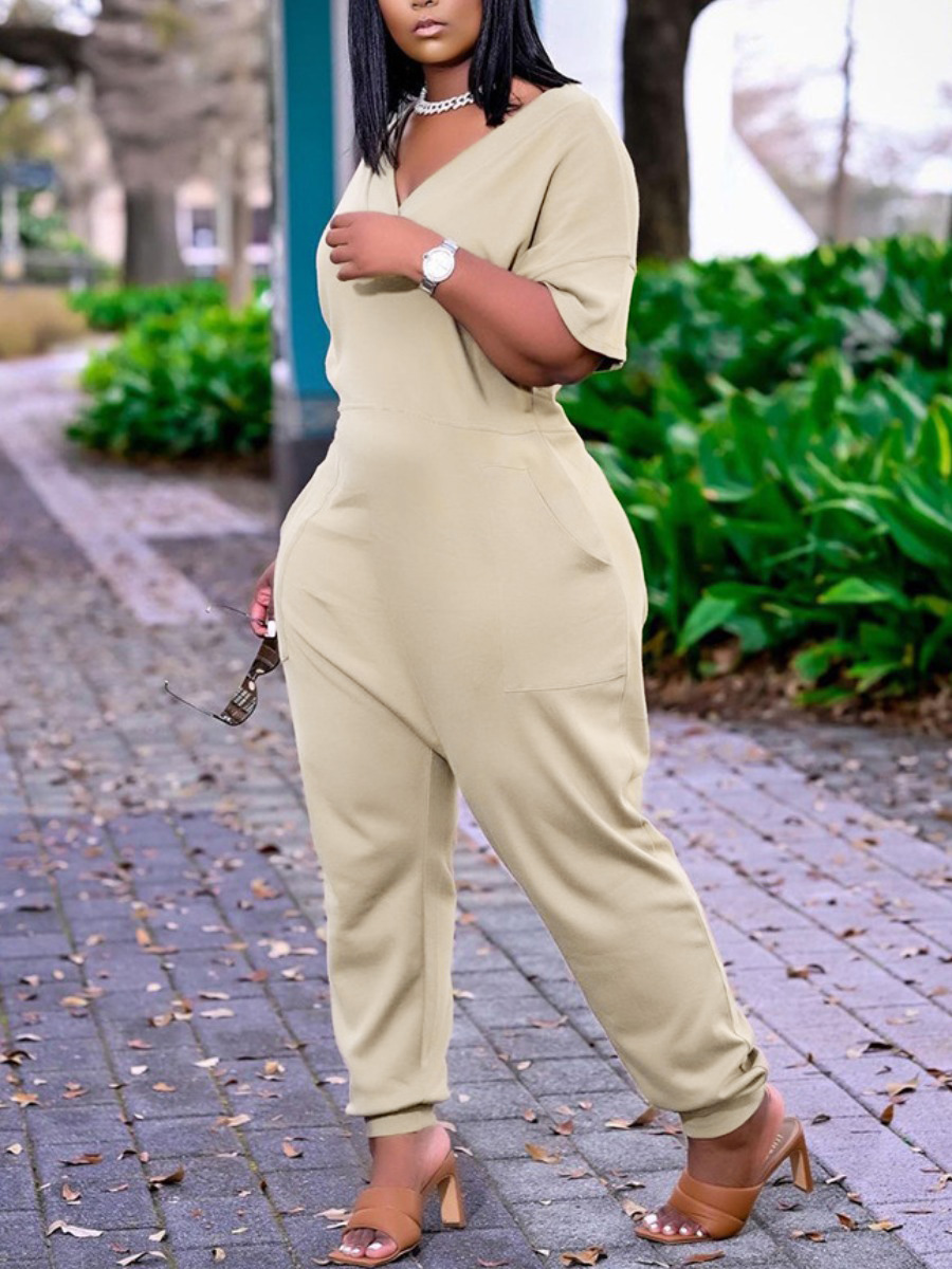 LW Plus Size Dropped Shoulder Loose Jumpsuit