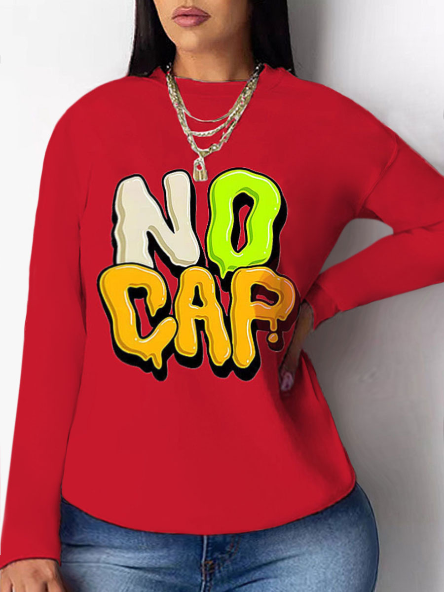 LovelyWholesale Plus Size Dropped Shoulder Letter Print Sweatshirt Fall Casual Round Neck  4X Spring Summer 2024