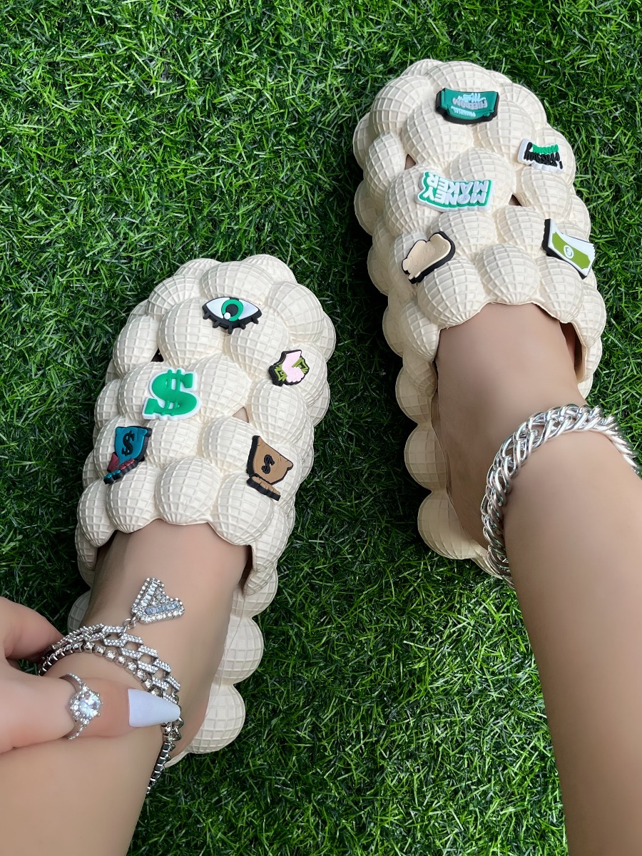 LW Letter Decor Bubble Slippers