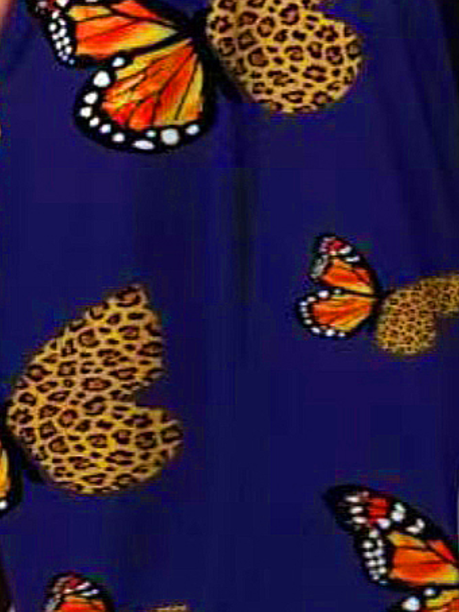 LW Plus Size Butterfly Leopard Print Dress 1X