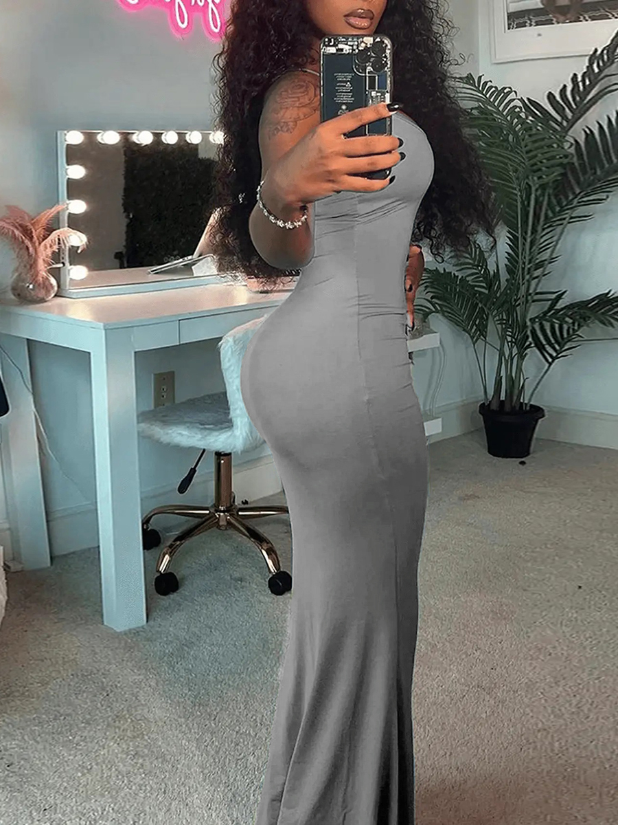 LovelyWholesale BASICS Cami Bodycon Dress Summer Sleeveless Casual Basic U Neck Spring Summer 2024