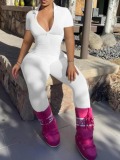 LW BASICS Zipper Design Skinny Jumpsuit
