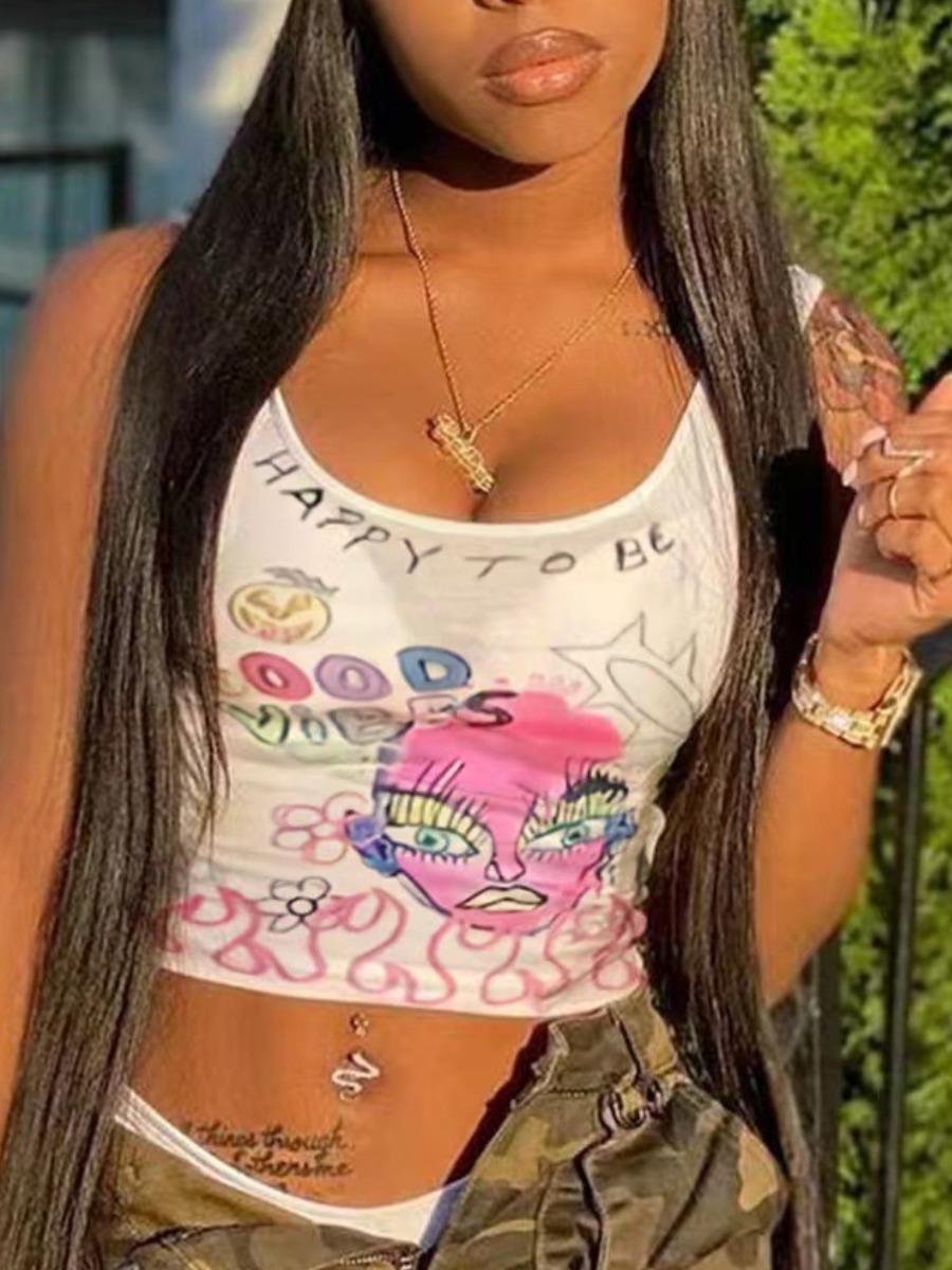 LW Graffiti Letter Print Camisole