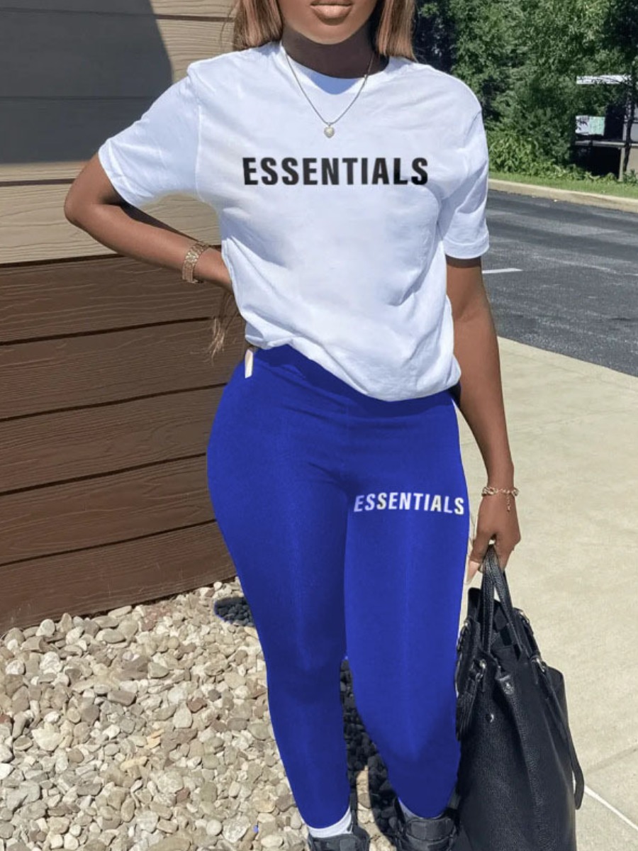 LW Essentials Letter Print Pants Set