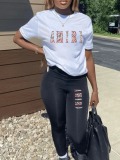 LW Letter Print Stretchy Pants Set