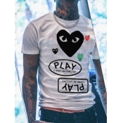 LW Men Heart Eye Letter Print T-shirt