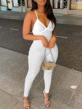 LW SXY Plus Size Cross Strap Backless Skinny Jumpsuit